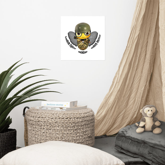 Cute SOLDIER / MILITARY BEE Poster