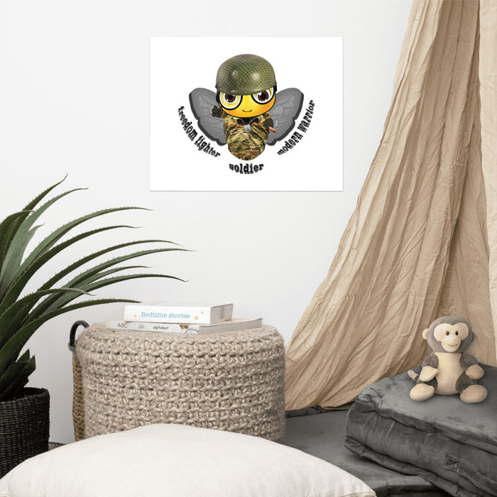 Cute SOLDIER / MILITARY BEE Poster