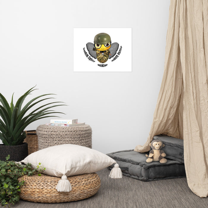 Cute SOLDIER / MILITARY BEE Poster