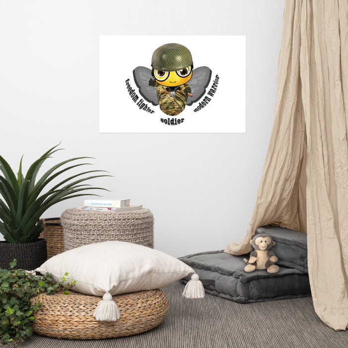 Cute SOLDIER / MILITARY BEE Poster