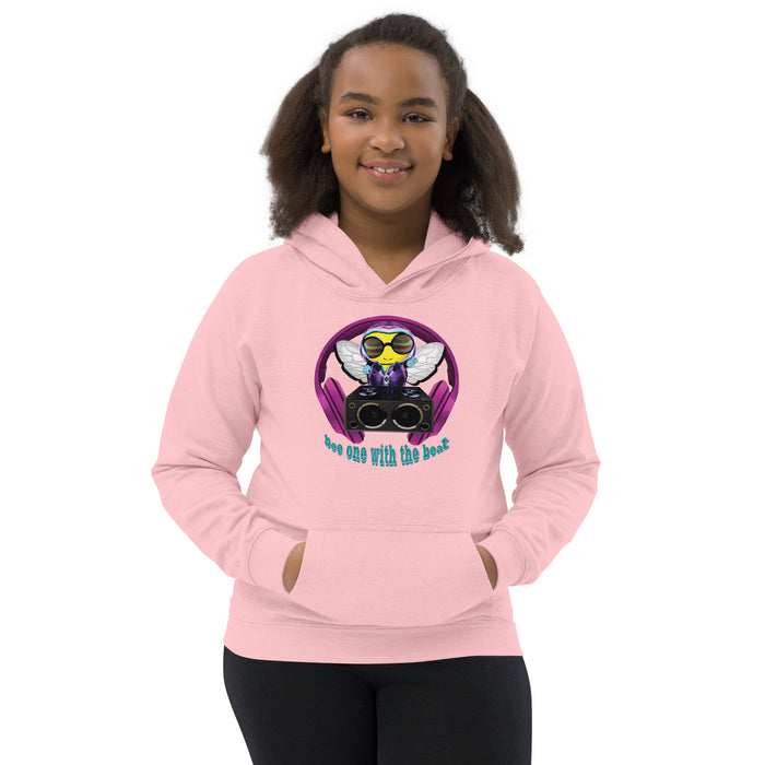 Girl Bee Collection Cool & Cute PINK BEE 1 WITH THE BEAT Kids Hoodie