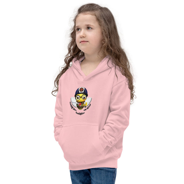 Girl Bee Collection Cute FIREFIGHTER BEE Kids Hoodie