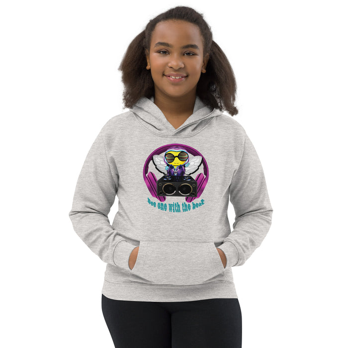 Girl Bee Collection Cool & Cute PINK BEE 1 WITH THE BEAT Kids Hoodie