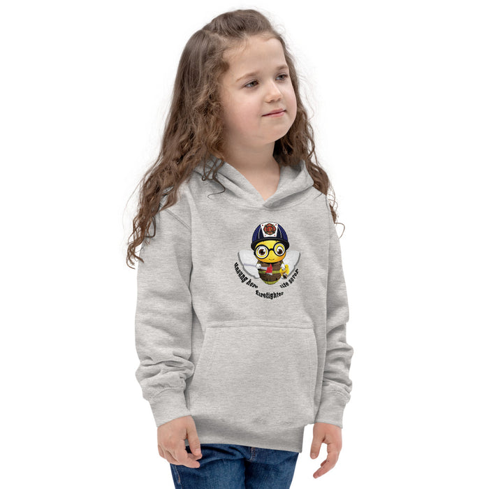 Girl Bee Collection Cute FIREFIGHTER BEE Kids Hoodie