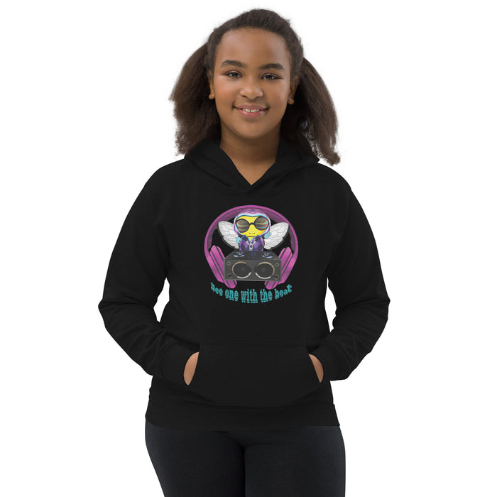 Girl Bee Collection Cool & Cute PINK BEE 1 WITH THE BEAT Kids Hoodie