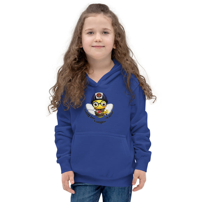 Girl Bee Collection Cute FIREFIGHTER BEE Kids Hoodie