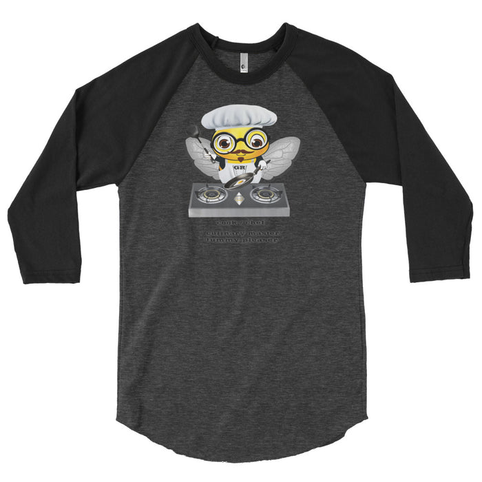 Cute CHEF BEE 3/4 sleeve raglan shirt