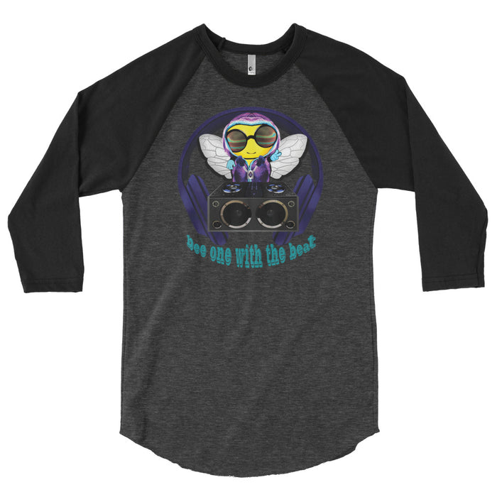 Cool & Cute BLUE BEE 1 WITH THE BEAT 3/4 sleeve raglan shirt