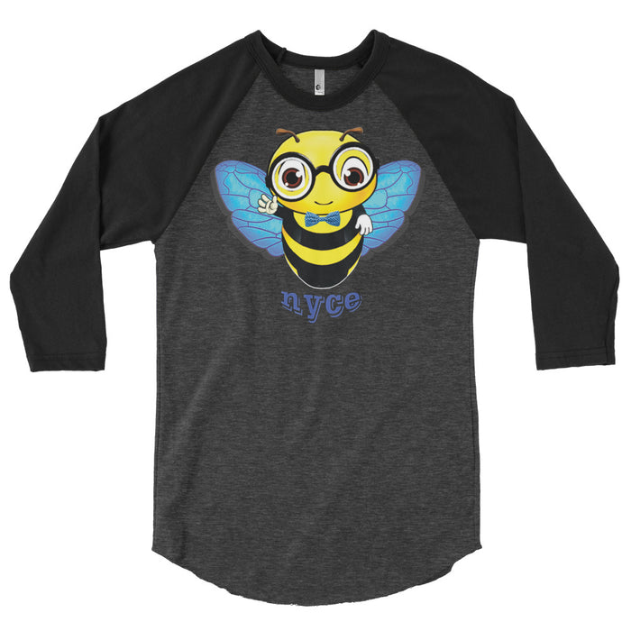 Cute blue BEE NYCE 3/4 sleeve raglan shirt