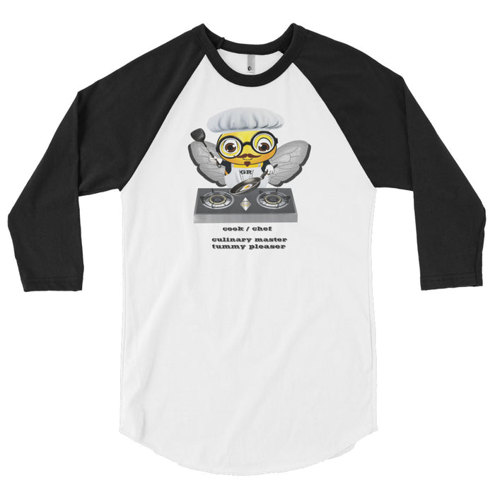 Cute CHEF BEE 3/4 sleeve raglan shirt