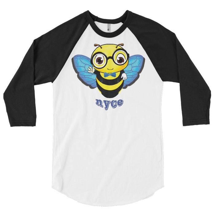 Cute blue BEE NYCE 3/4 sleeve raglan shirt