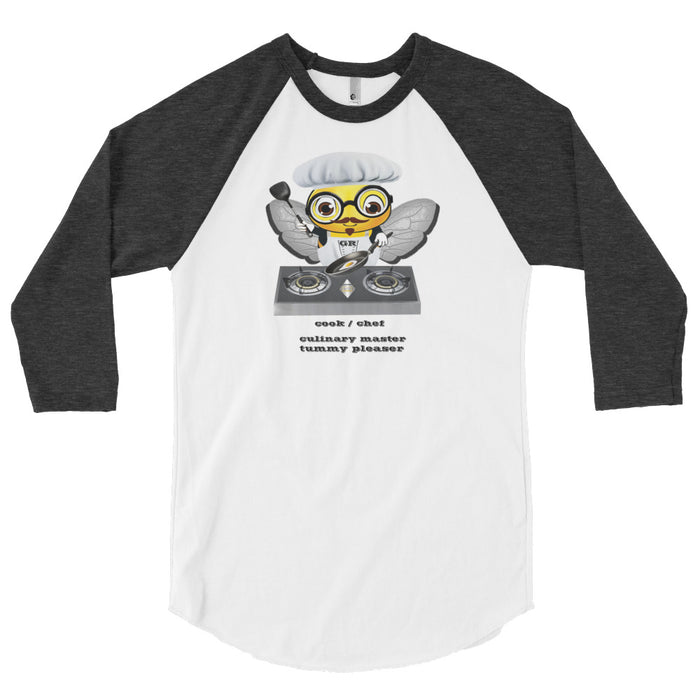 Cute CHEF BEE 3/4 sleeve raglan shirt