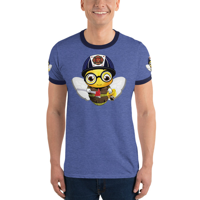 Cute FIREFIGHTER BEE Ringer T-Shirt