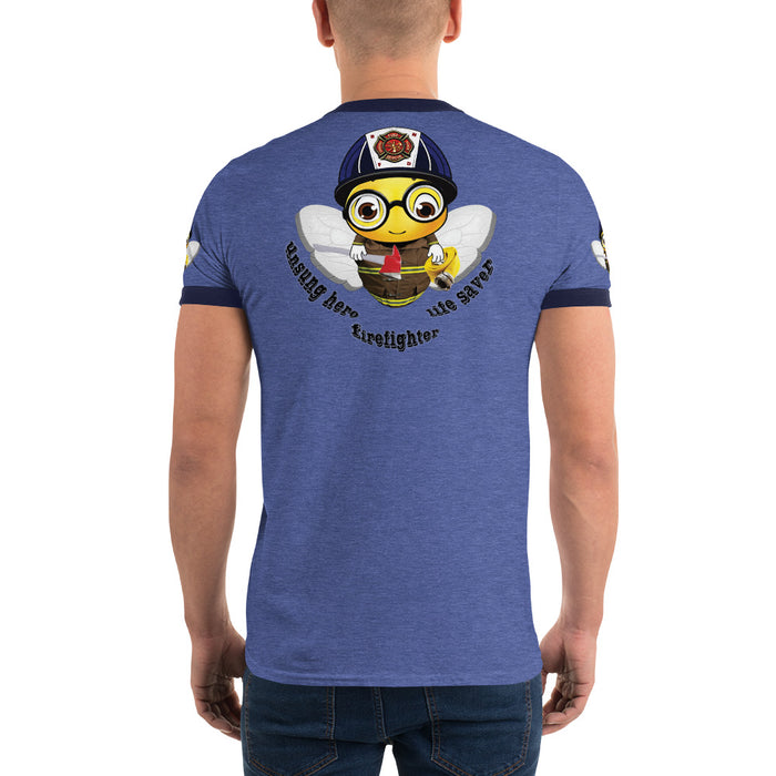 Cute FIREFIGHTER BEE Ringer T-Shirt