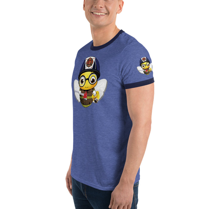 Cute FIREFIGHTER BEE Ringer T-Shirt