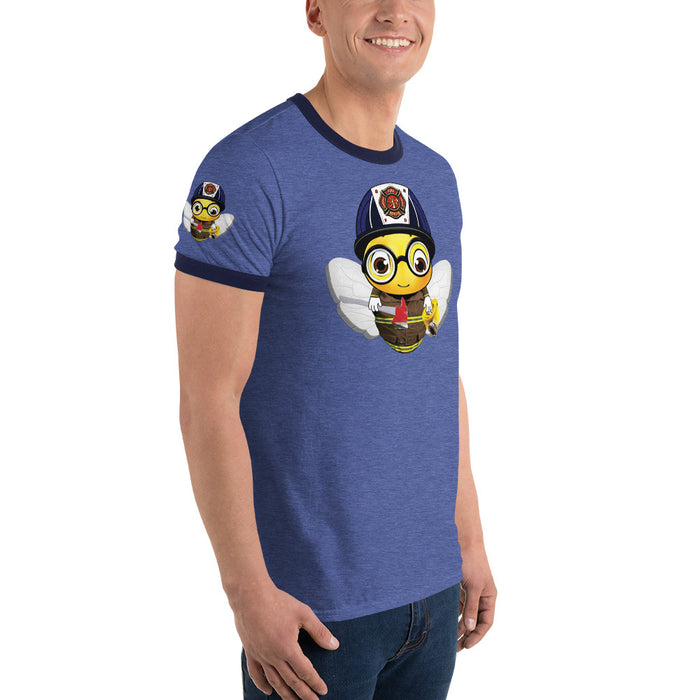 Cute FIREFIGHTER BEE Ringer T-Shirt