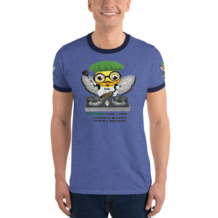 Cute VEGAN BEE CHEF Ringer T-Shirt