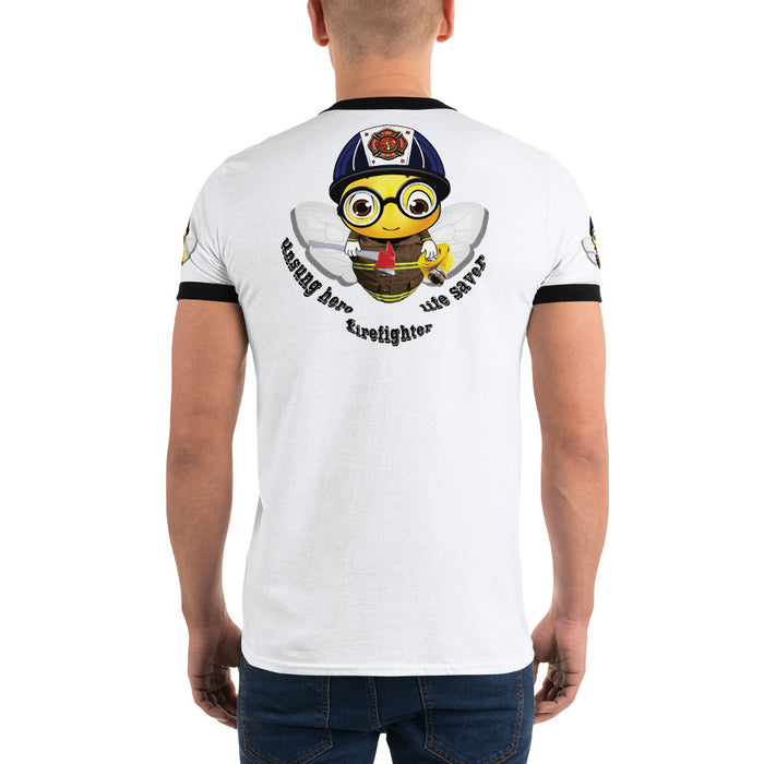 Cute FIREFIGHTER BEE Ringer T-Shirt