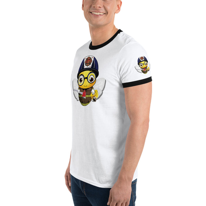 Cute FIREFIGHTER BEE Ringer T-Shirt