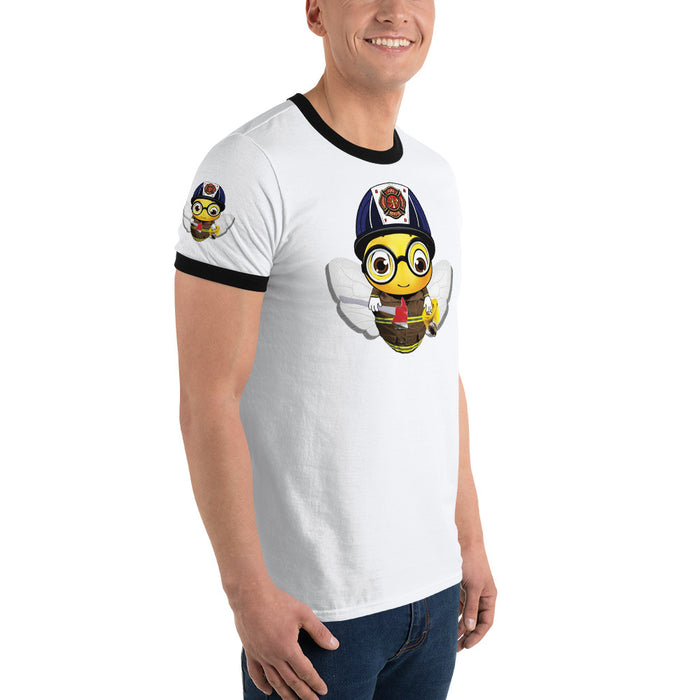 Cute FIREFIGHTER BEE Ringer T-Shirt