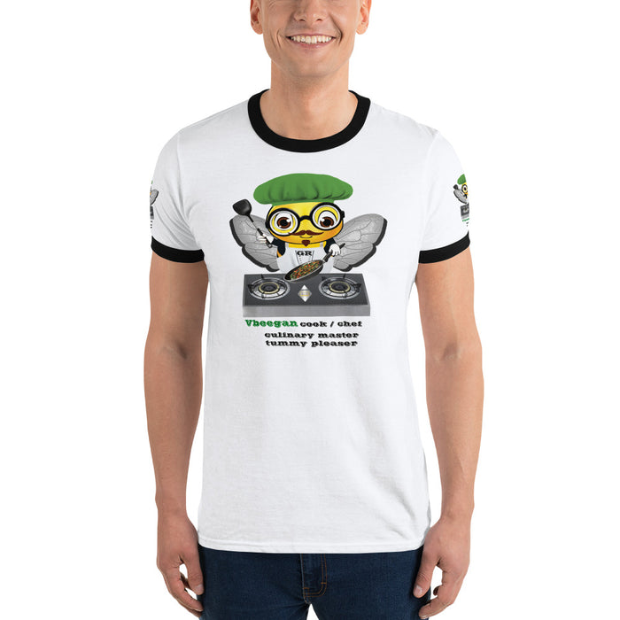 Cute VEGAN BEE CHEF Ringer T-Shirt