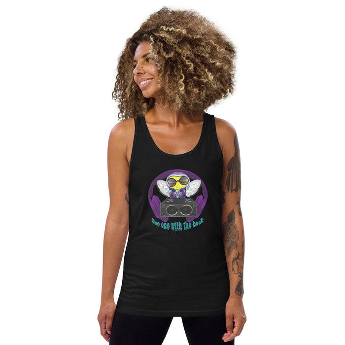 Cool & Cute PURPLE BEE 1 WITH THE BEAT Unisex Tank Top