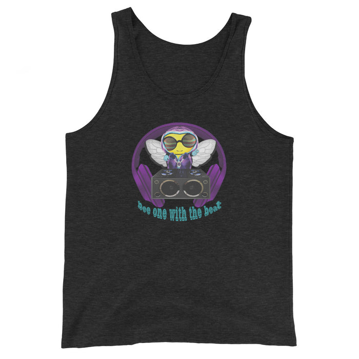 Cool & Cute PURPLE BEE 1 WITH THE BEAT Unisex Tank Top