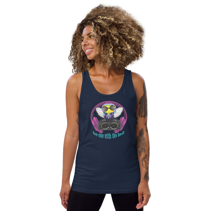 Cool & Cute PINK BEE 1 WITH THE BEAT Unisex Tank Top