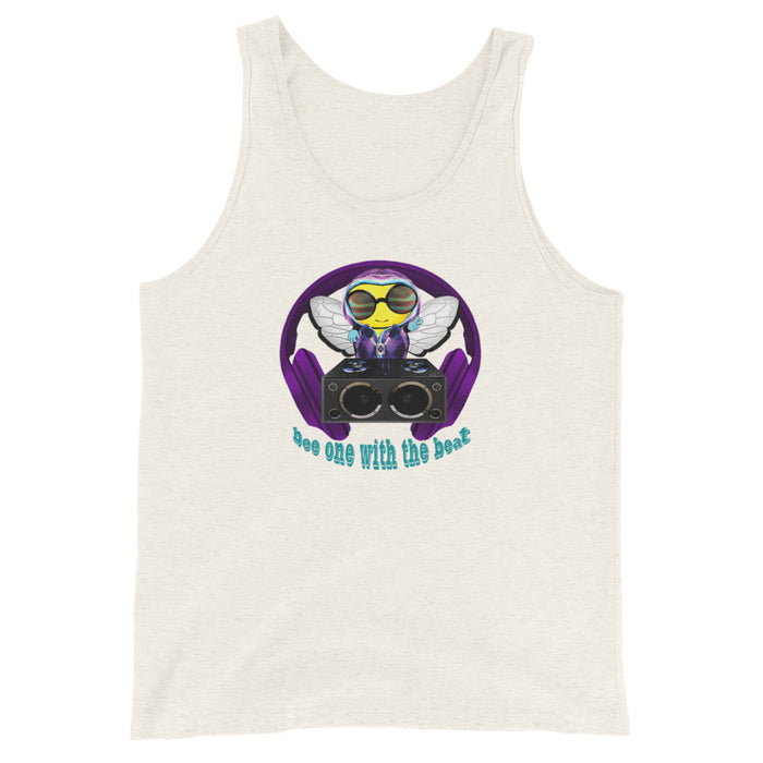 Cool & Cute PURPLE BEE 1 WITH THE BEAT Unisex Tank Top