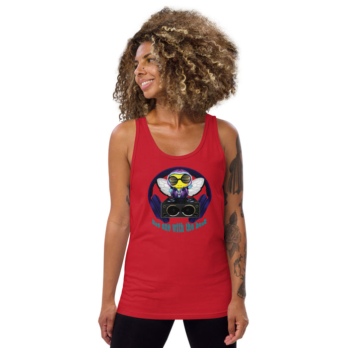 Cool & Cute BLUE BEE 1 WITH THE BEAT Unisex Tank Top