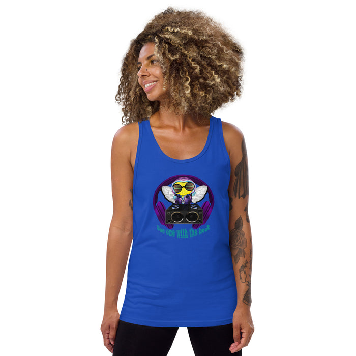 Cool & Cute PURPLE BEE 1 WITH THE BEAT Unisex Tank Top