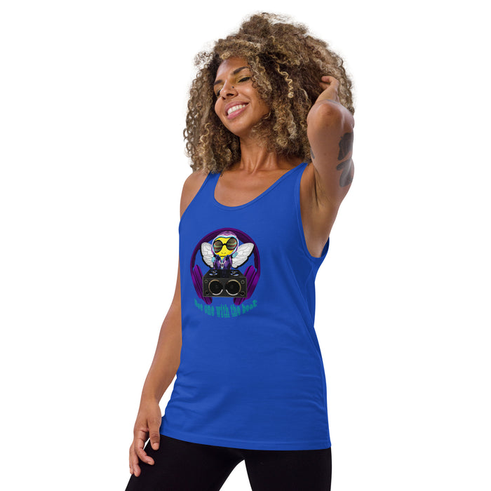 Cool & Cute PURPLE BEE 1 WITH THE BEAT Unisex Tank Top