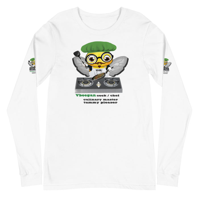 Cute VEGAN BEE CHEF Unisex Long Sleeve Tee