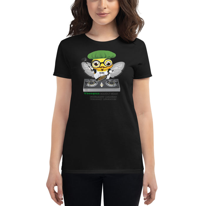 Cute VEGAN BEE CHEF Women's short sleeve t-shirt