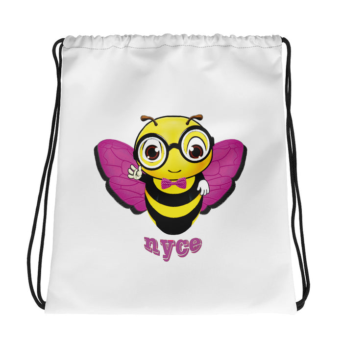 Cute pink BEE NYCE Drawstring bag