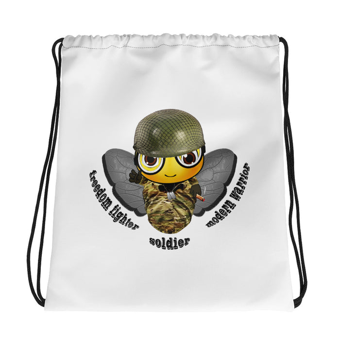 Cute SOLDIER / MILITARY BEE Drawstring bag