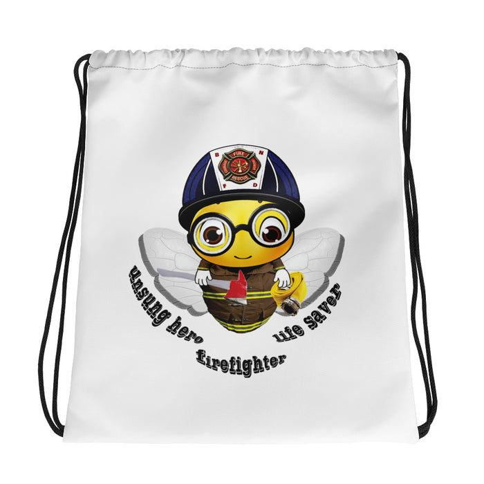 Cute FIREFIGHTER BEE Drawstring bag