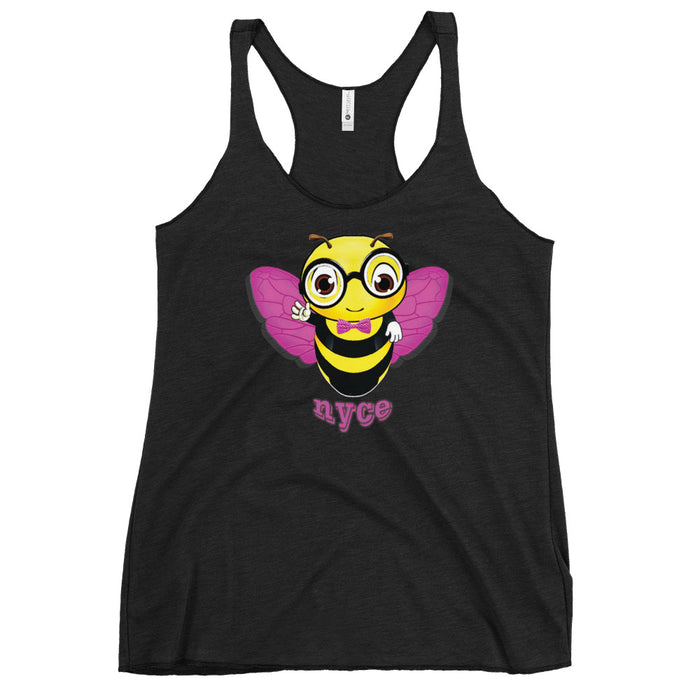 Cute pink BEE NYCE Women's Racerback Tank