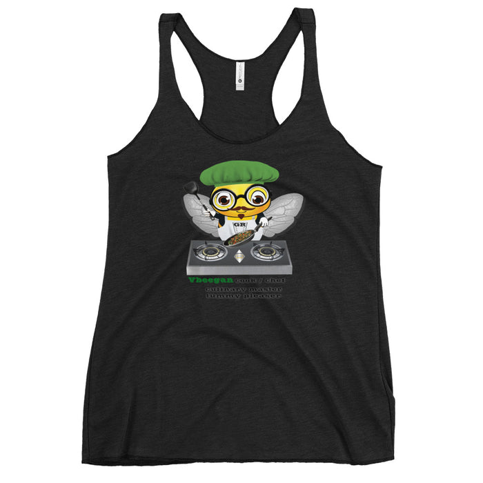 Cute VEGAN BEE CHEF Women's Racerback Tank