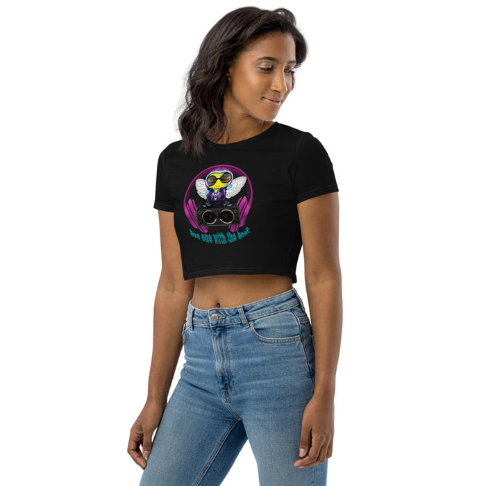 Cool & Cute PINK BEE 1 WITH THE BEAT Organic Crop Top