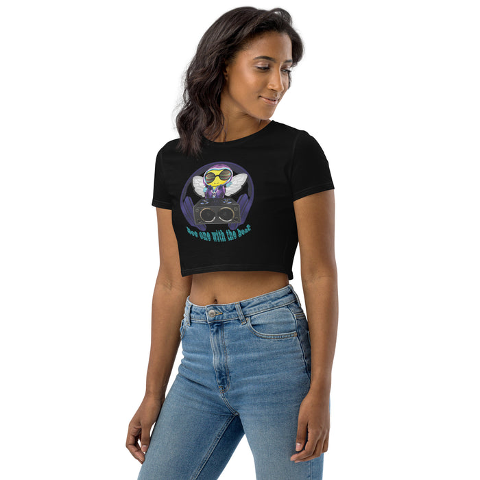 Cool & Cute BLUE BEE 1 WITH THE BEAT Organic Crop Top