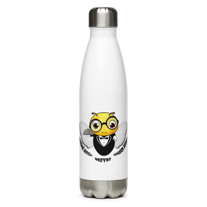 Cute WAITER / SERVER BEE Stainless Steel Water Bottle