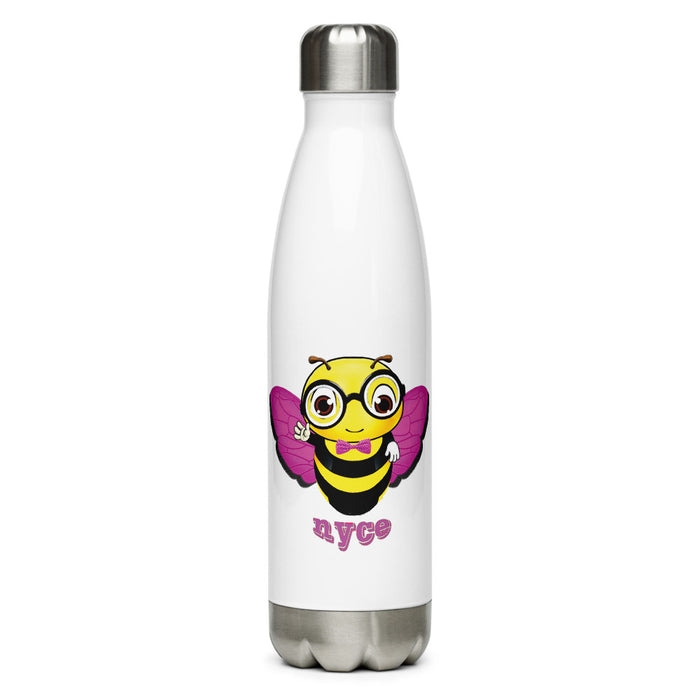 Cute pink BEE NYCE Stainless Steel Water Bottle