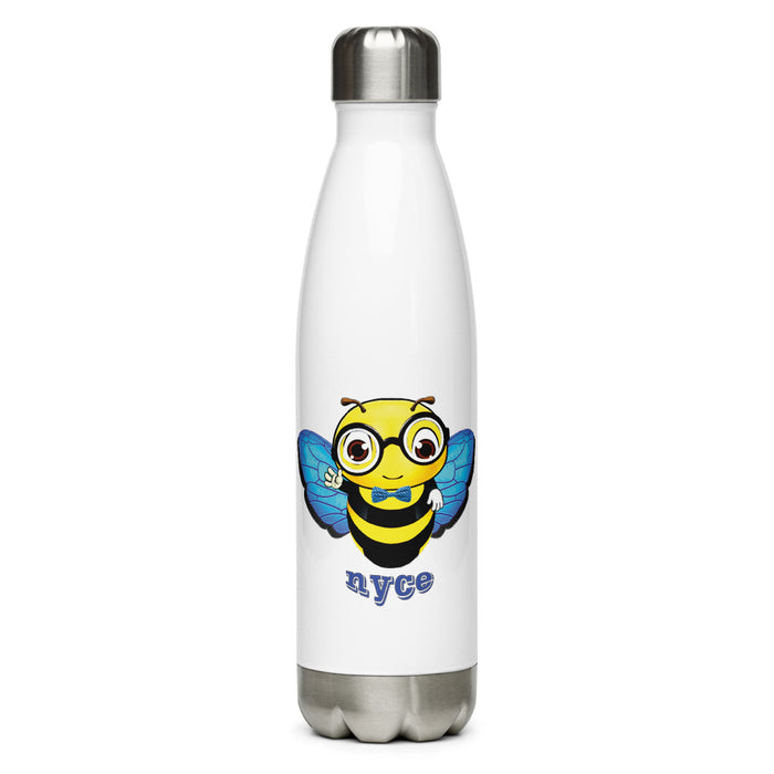 Cute blue BEE NYCE Stainless Steel Water Bottle