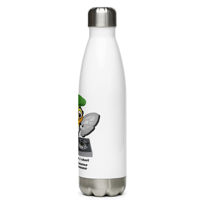 Cute VEGAN BEE CHEF Stainless Steel Water Bottle