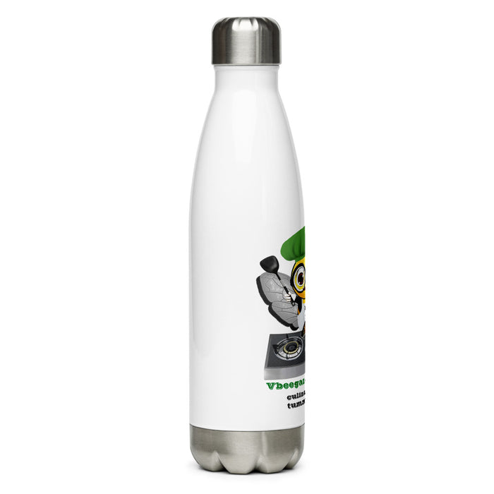 Cute VEGAN BEE CHEF Stainless Steel Water Bottle