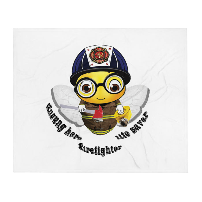 Cute FIREFIGHTER BEE Throw Blanket