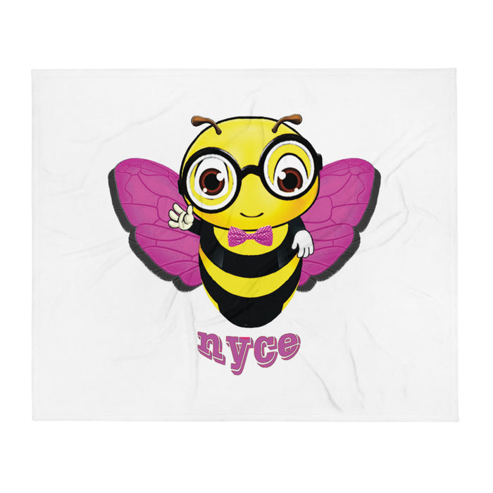 Cute pink BEE NYCE Throw Blanket