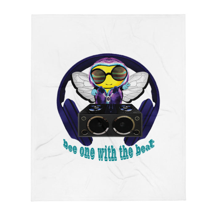 Cool & Cute BLUE BEE 1 WITH THE BEAT Throw Blanket