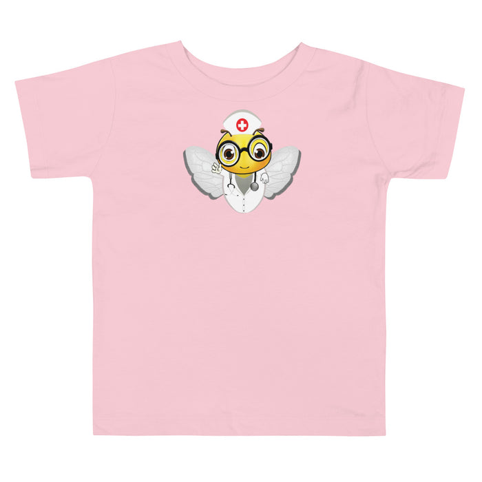 Girl Bee Collection Cute NURSE BEE Toddler Short Sleeve Tee